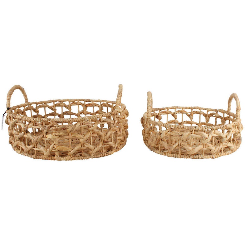 LANA Water Hyacinth Basket Set de 2 (grand 42x14cm)