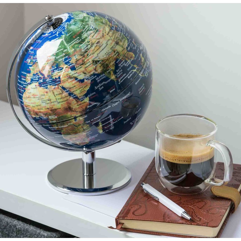 20cm Dark Blue Ocean World Globe