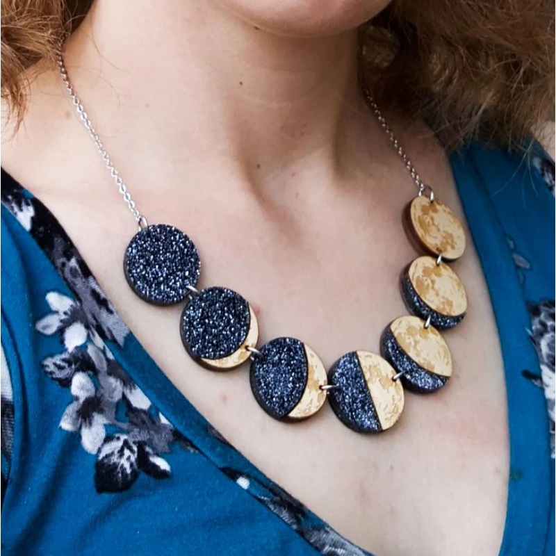Acrylic Moon Phase Necklace