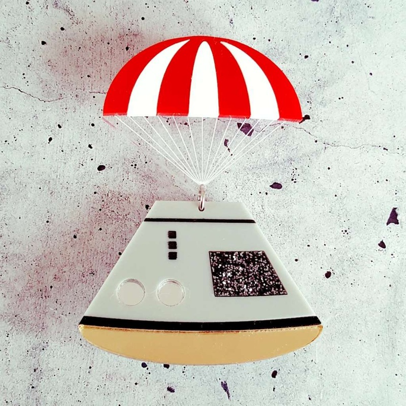 Acrylic Space Capsule Brooch