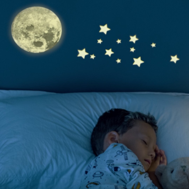 Adhesive Glow in the Dark Moon Wall Sticker