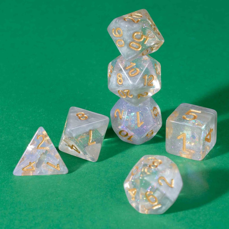 Skull Rhinestone Resin Polyhedral Dice Set