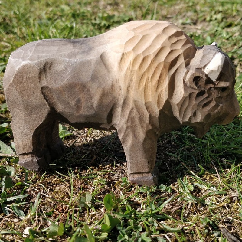 Wudimals Bison Handmade Wooden Toy