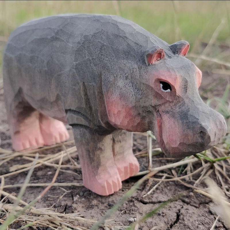 Wudimals Hippo Handmade Wooden Toy