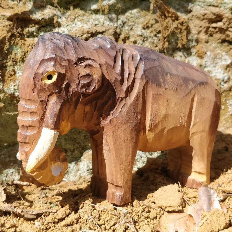 Wudimals Mammoth Hand Made Wooden Toy