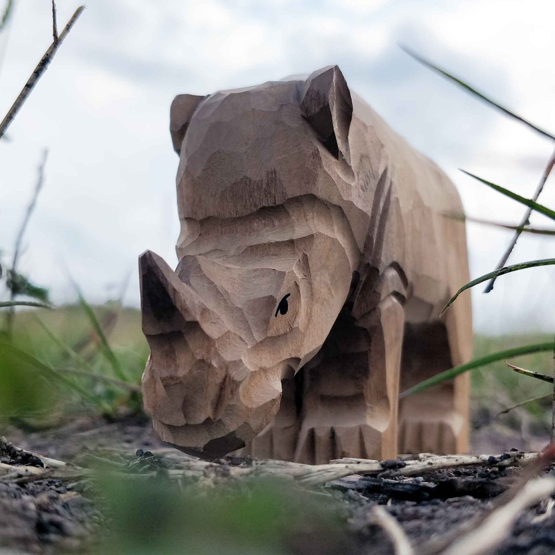 Wudimals Rhino Handmade Wooden Toy