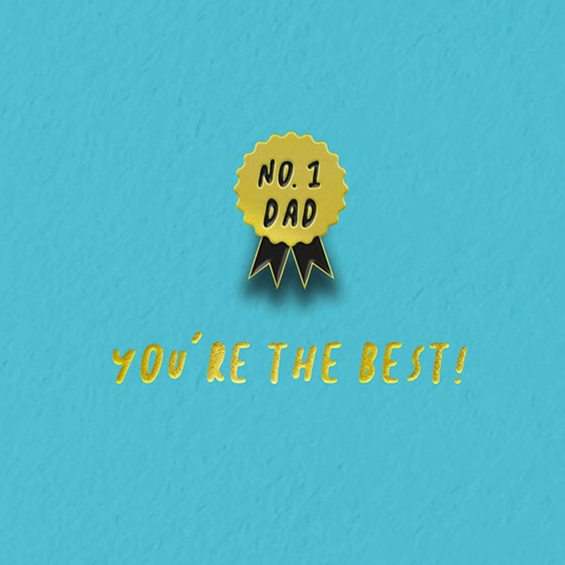 Youre The Best No.1 Dad Pin Badge Card