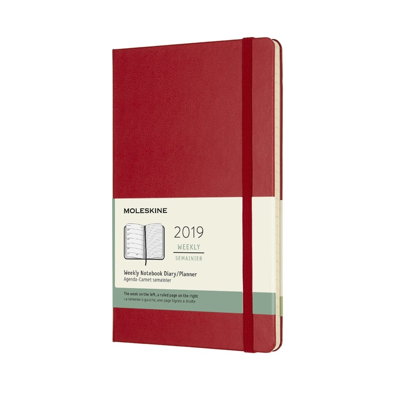 2019 Moleskine Large Weekly Planner Hardcover Scarlet Red
