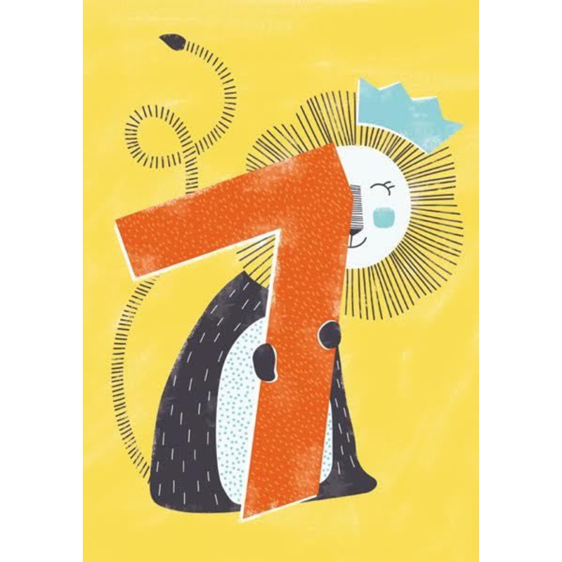 7th Birthday Card - Lion