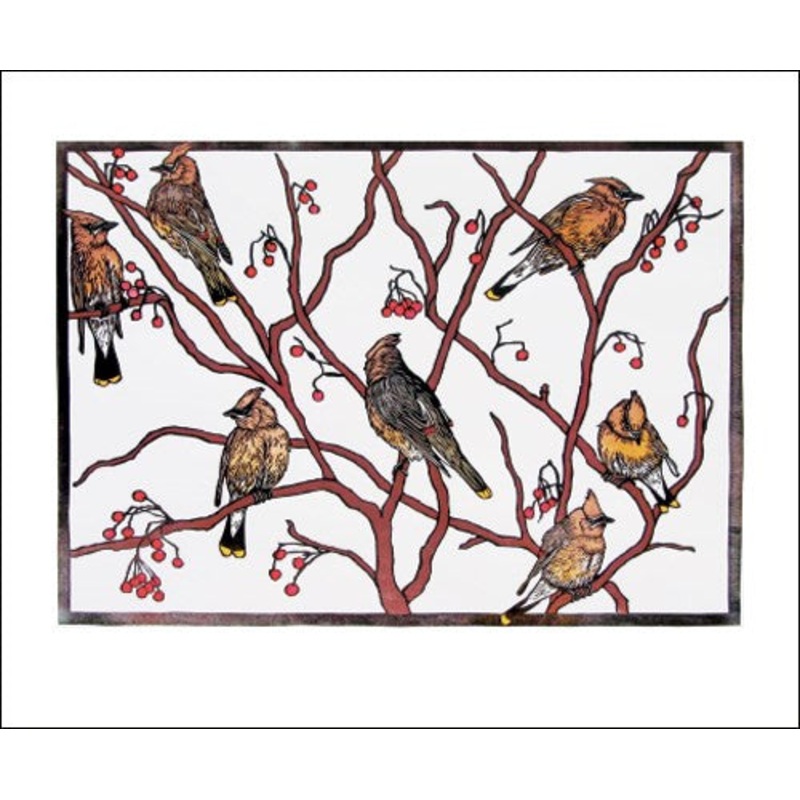 Waxwings Blank Card