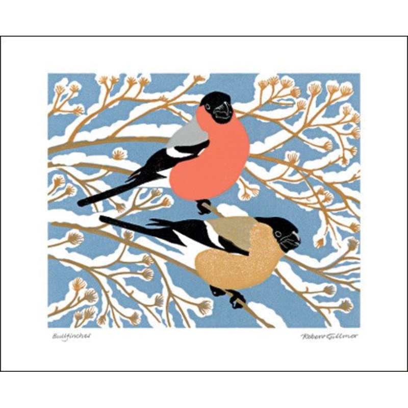 Winter Bullfinches Blank Card