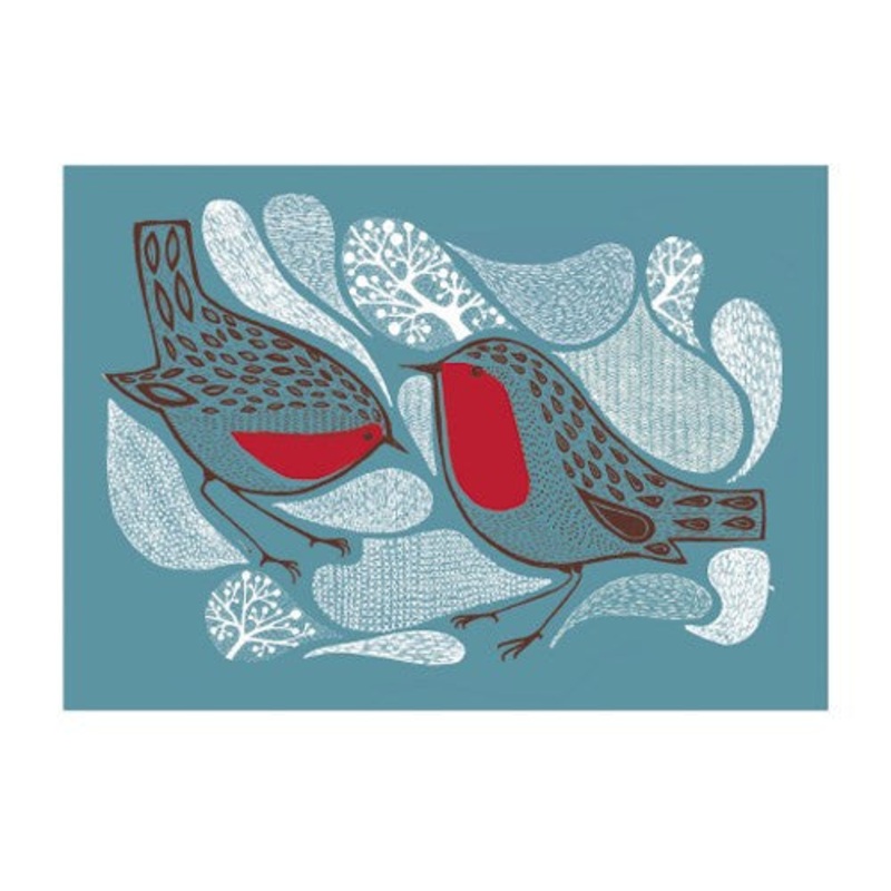 Winter Robins Blank Card