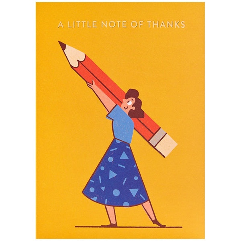 A Little Note Of Thanks Pencil Card