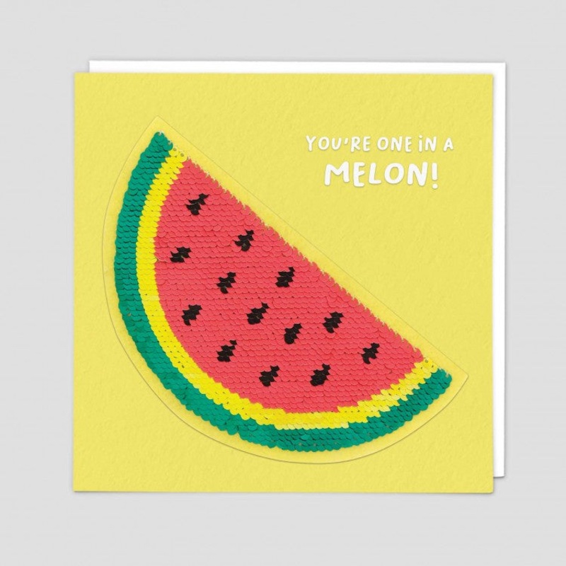 Youre One In A Melon Sequin Patch Card