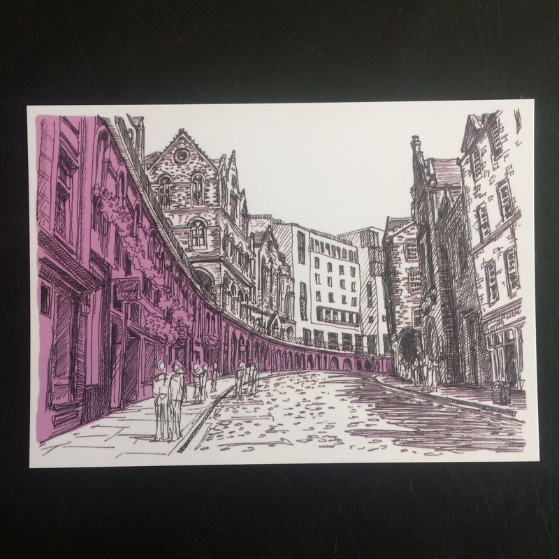 Victoria Street Sketch Postcard (Landscape)