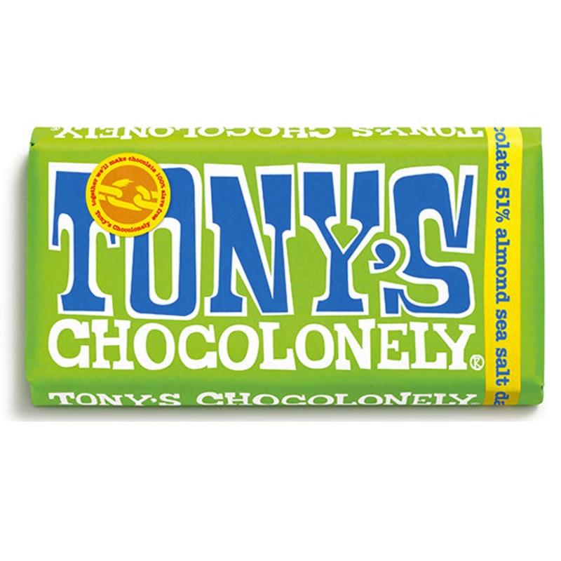 Tonys Chocolonely Almond and Sea Salt Chocolate Bar