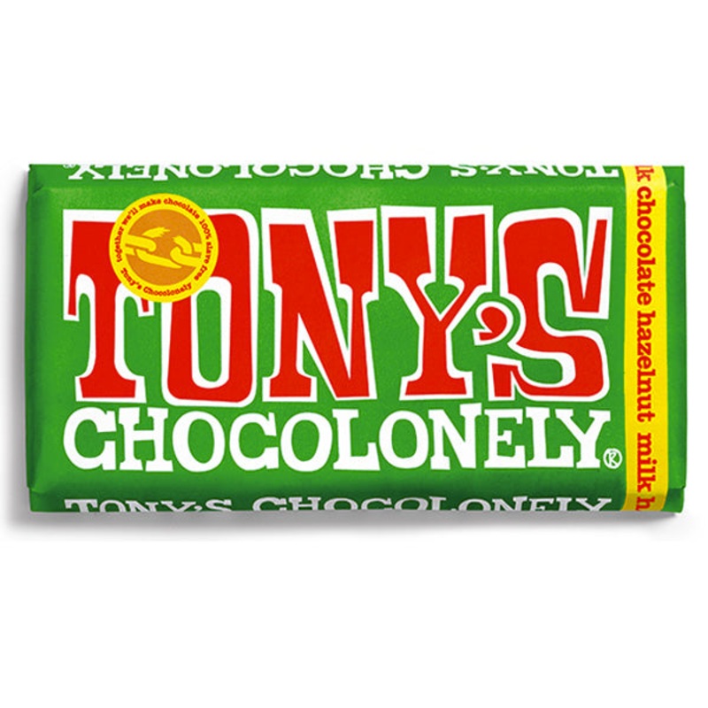 Tonys Chocolonely Milk Chocolate Hazelnut Bar