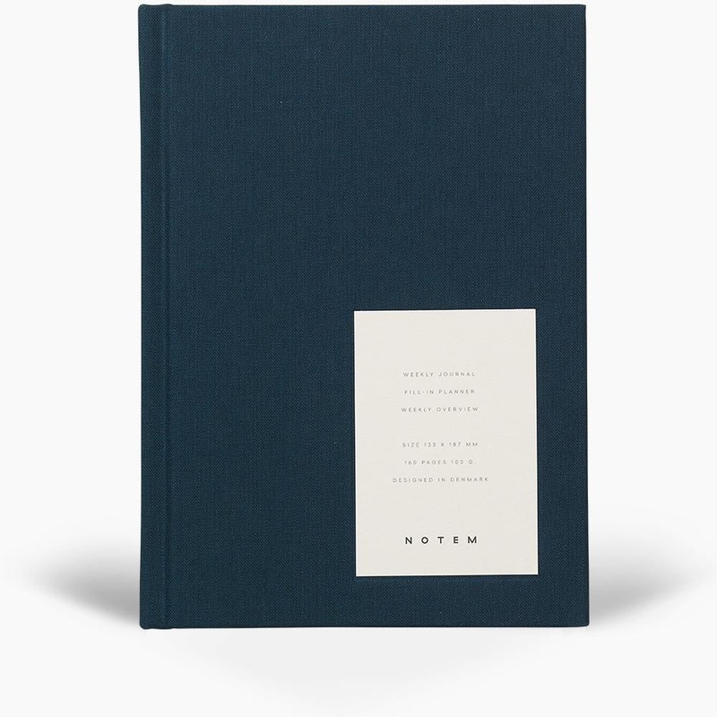 Even Dusty Blue Hardcover Weekly Journal by Notem