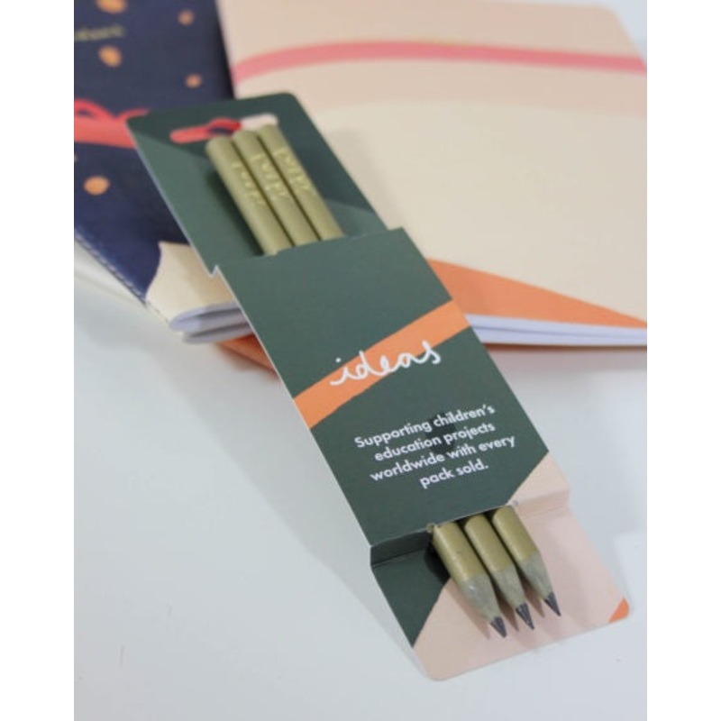 Ideas Gold Pack of 3 Pencils