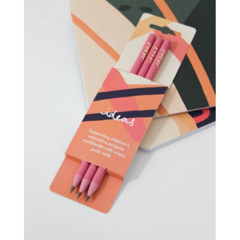 Ideas Orchid Pink Pack of 3 Pencils