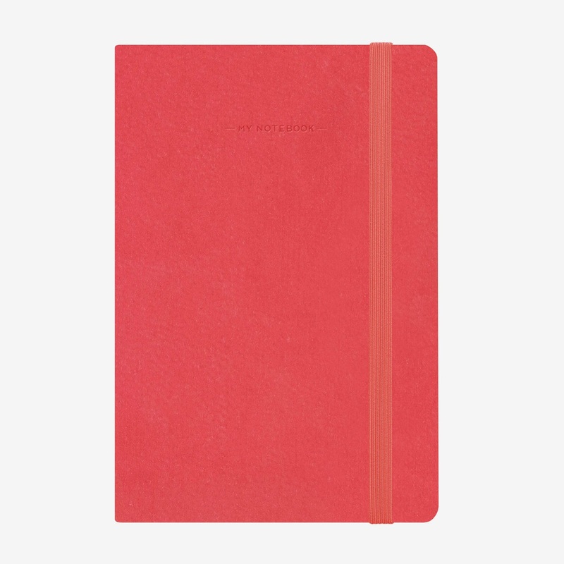 Medium Squared Neon Coral Notebook