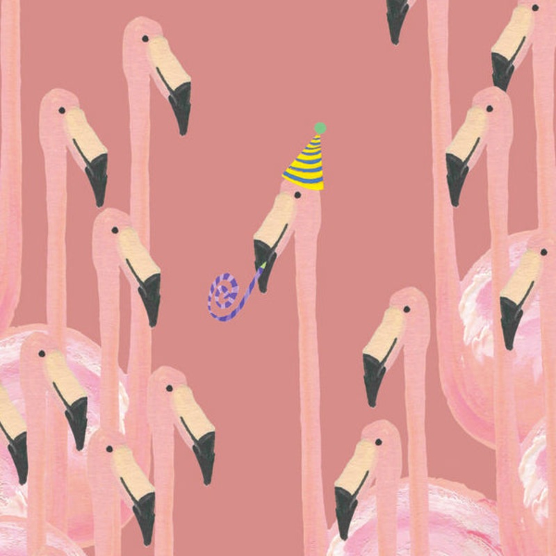 Flamingo Party Card