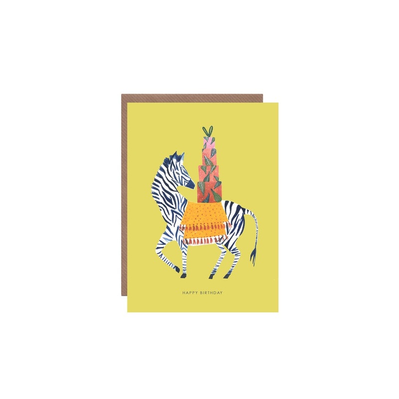 Happy Birthday Zebra Card