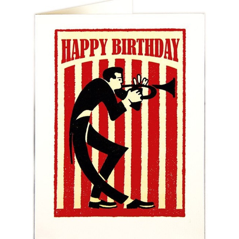 Happy Birthday Jazz Trumpet Card