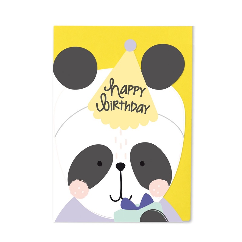 Happy Birthday Panda Cut Out Card