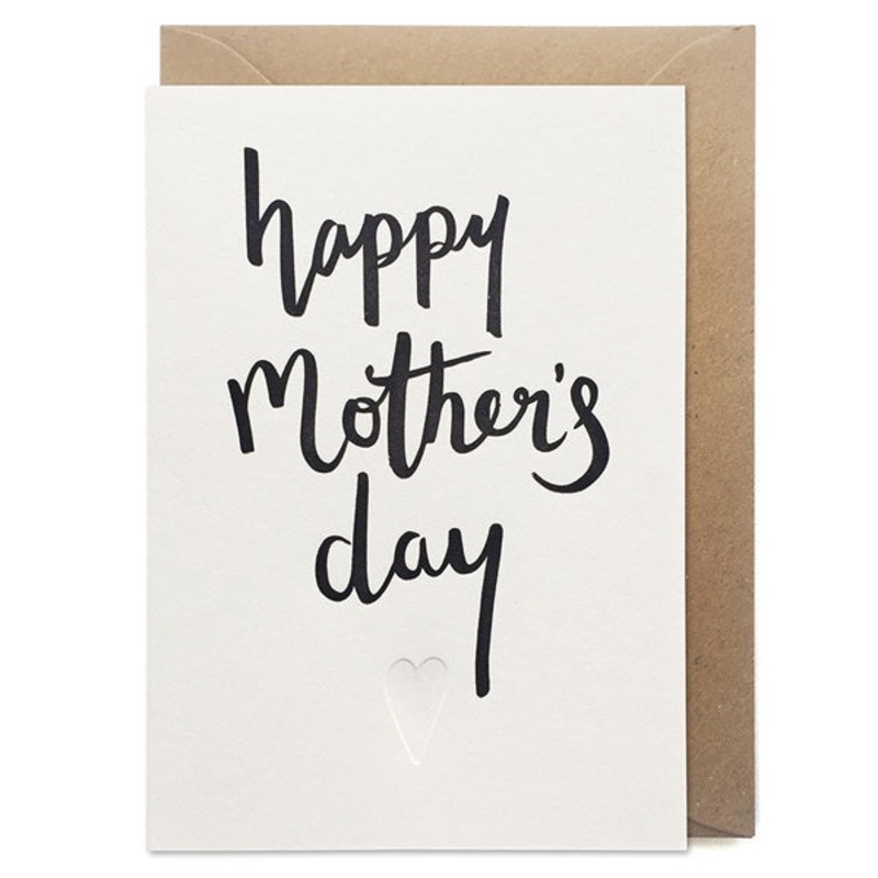 Happy Mothers Day Script Letterpress Card