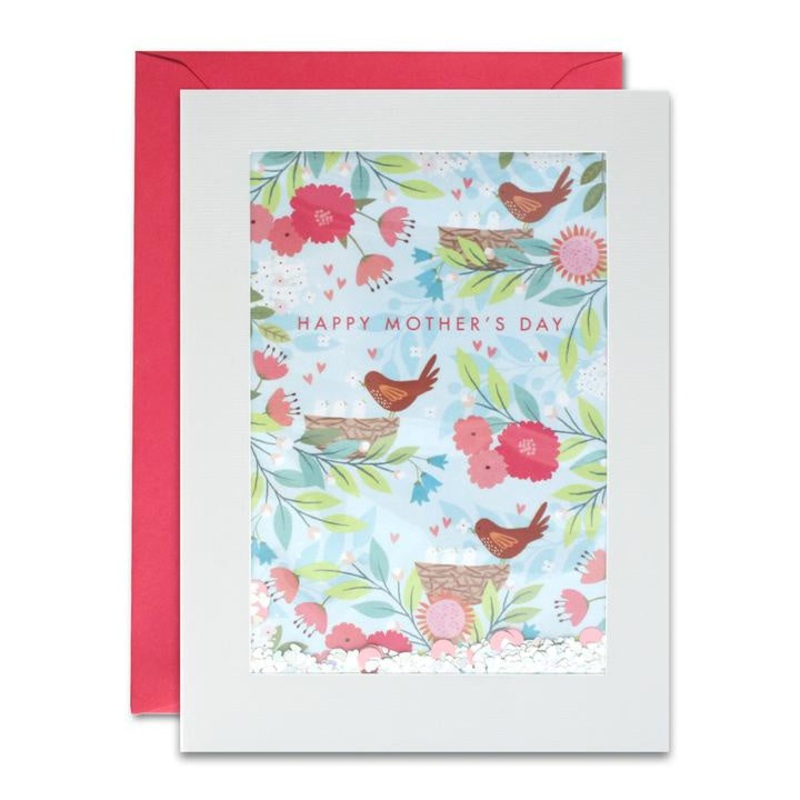Mothers Day Bird Nest Pattern Rectangular Shakies Card