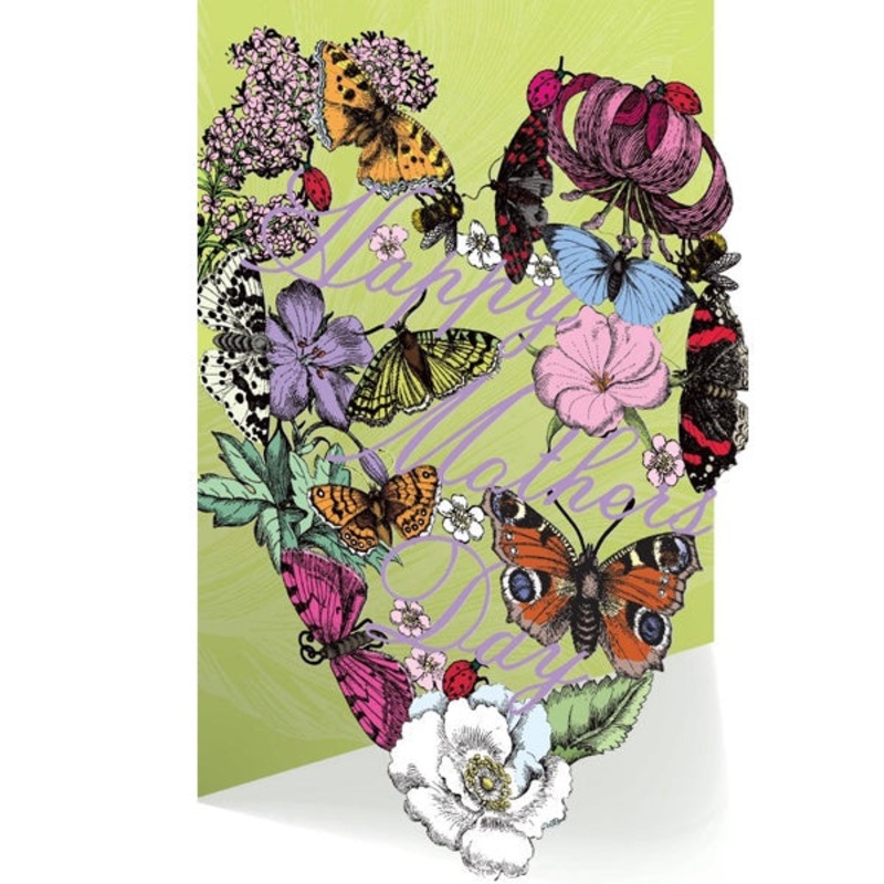 Mothers Day Card- Lasercut Peacocks and Admirals