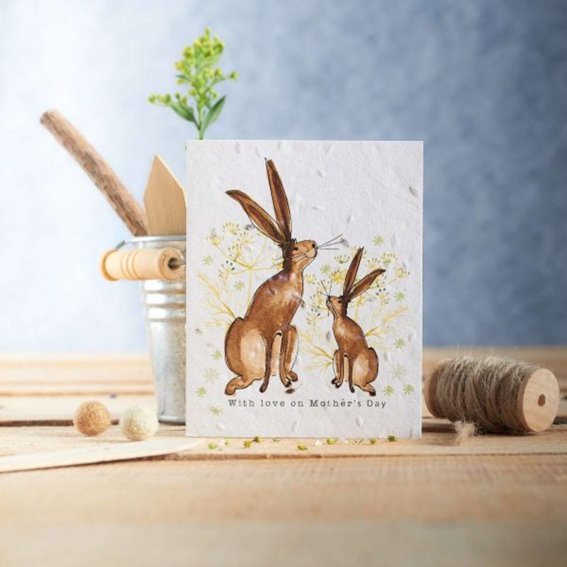 With Love on Mothers Day Bunny Seed Card