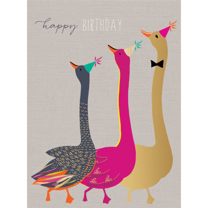 Happy Birthday Gaggle of Geese Card