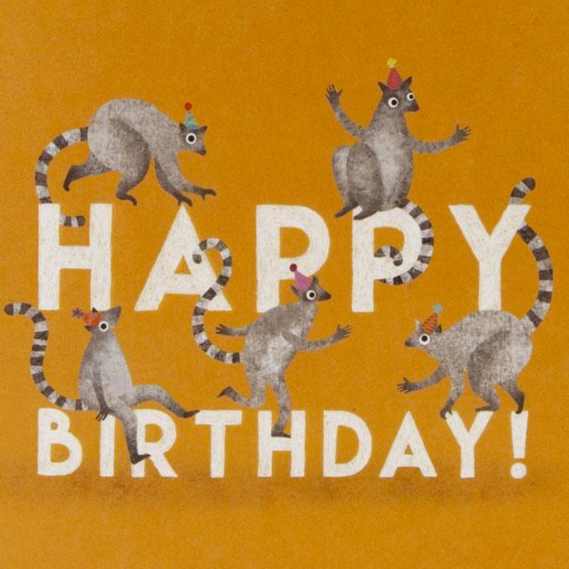 Happy Birthday Lemurs Card