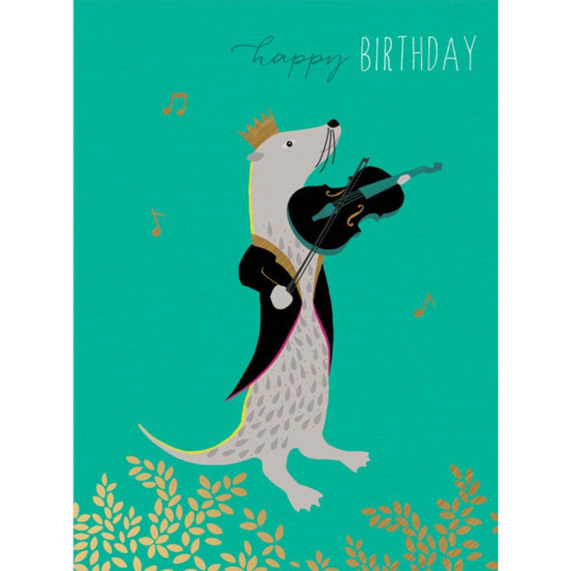 Happy Birthday Otter Violin Card