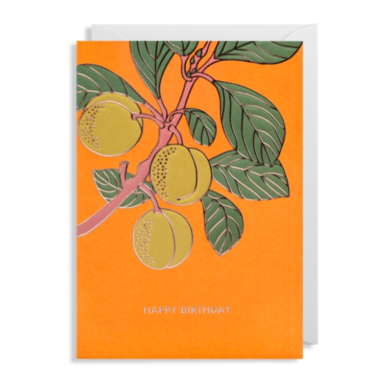 Happy Birthday Peaches Orange Card