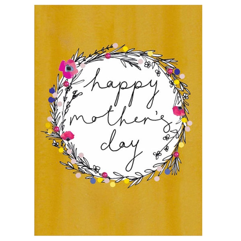 Mother's Day Floral Wreath Card