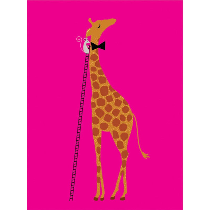 Mouse and Giraffe Bow Tie Card