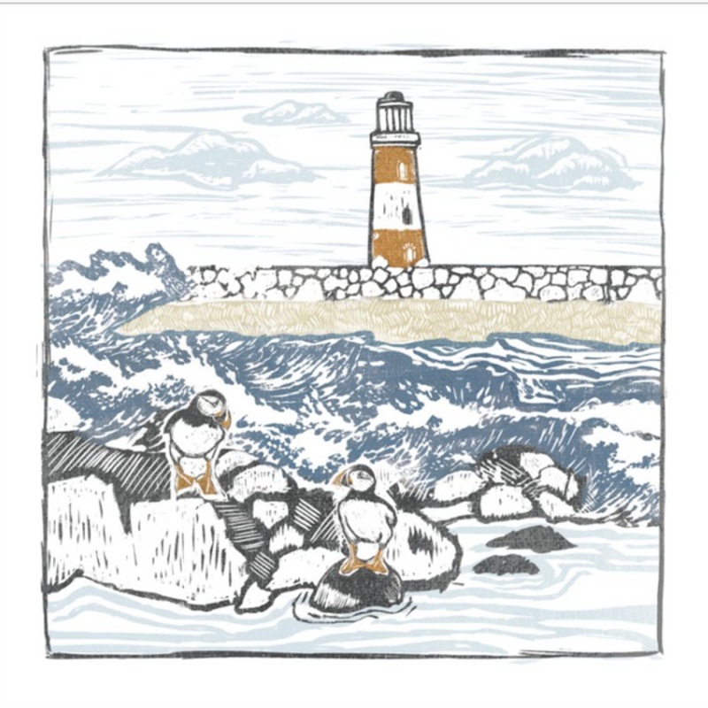 Puffin Lighthouse Card