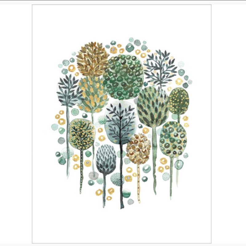 Watercolour Trees Card