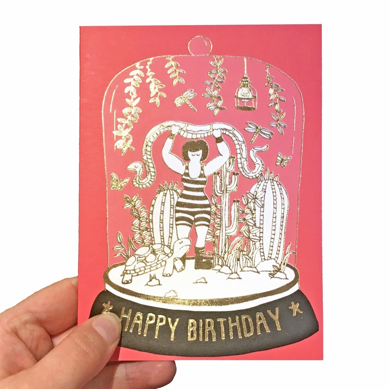 Snake Pink Belljar Foiled Card