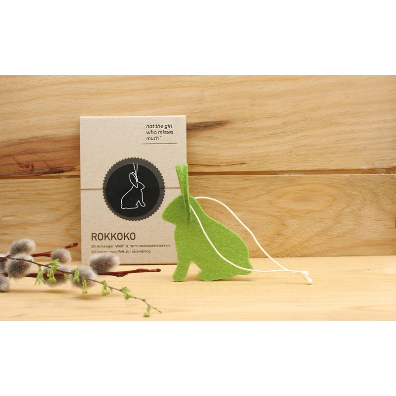 Green Felt Hanging Hare Decoration