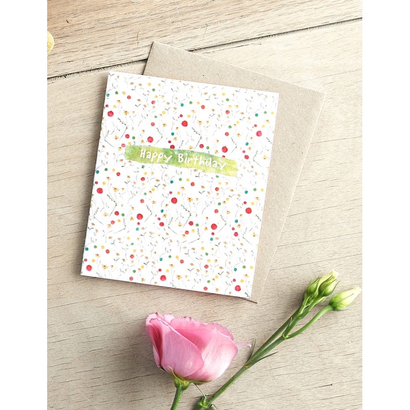Happy Birthday Chamomile Seed Card