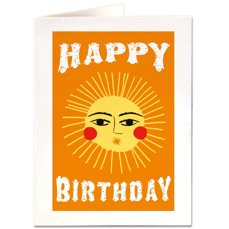 Happy Birthday Sun Letterpress Card