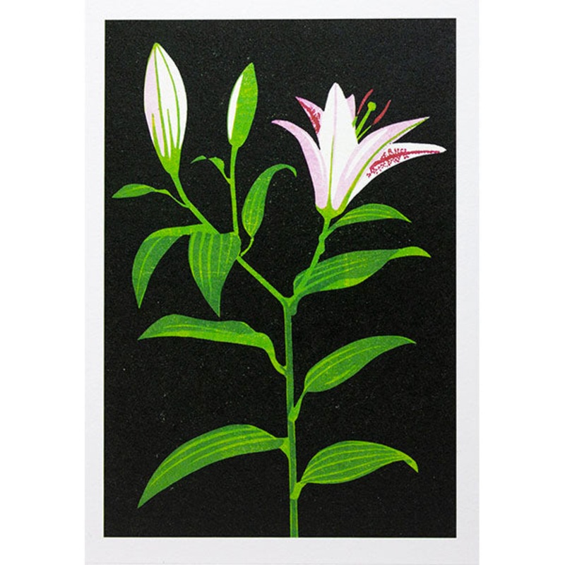 Lily Linocut Card
