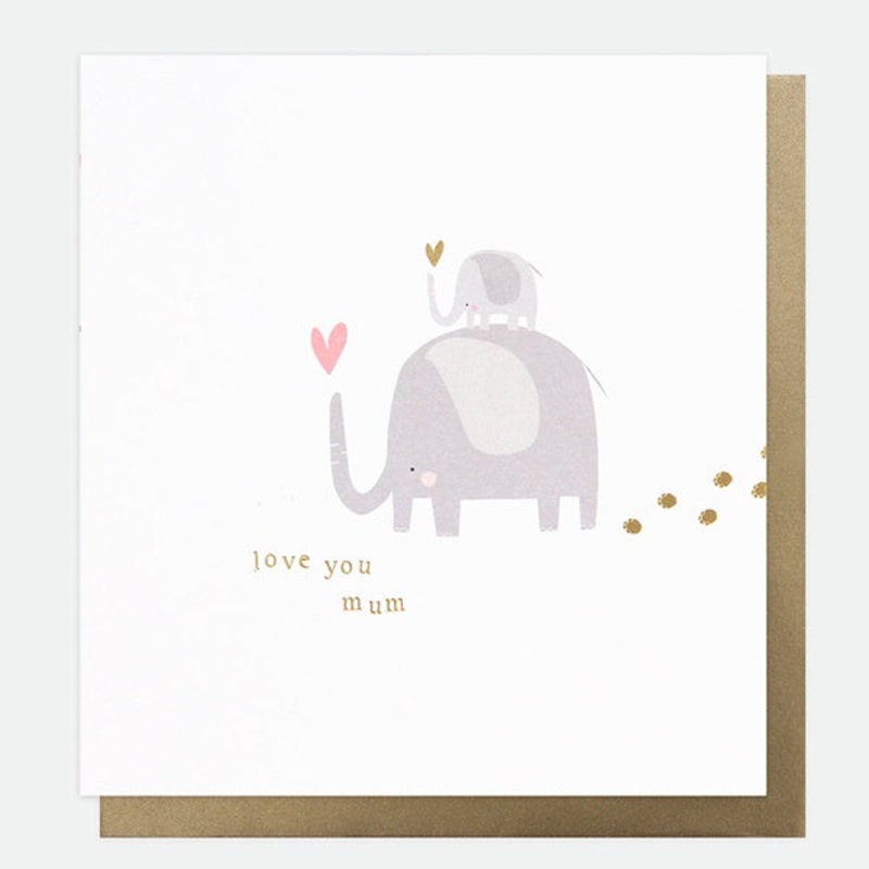 Love You Mum Elephants Mothers Day Card