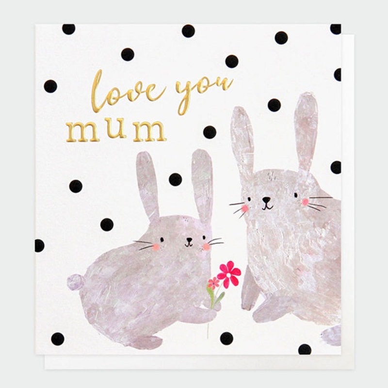 Love You Mum Rabbits Mothers Day Card