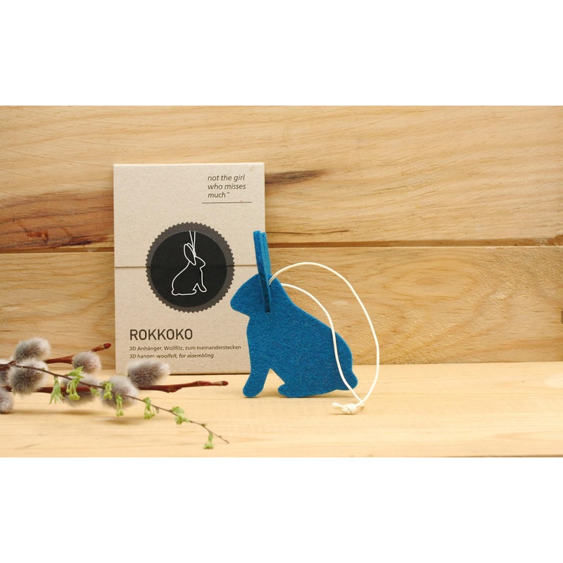 Petrol Felt Hanging Hare Decoration