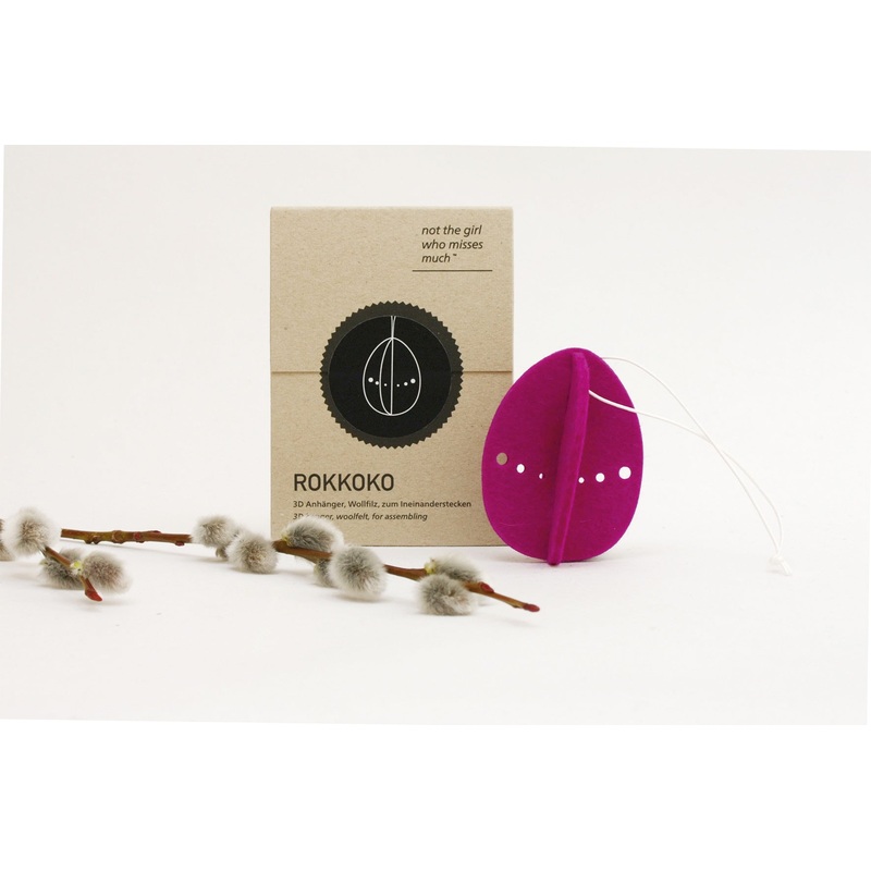 Pink Felt Hanging Egg Decoration